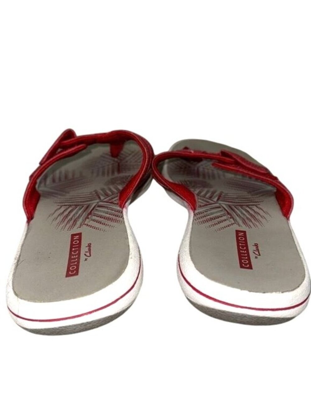 Clarks Collection Womens Red Sandals Size 7 Adjustable Strap Flip-Flops - Picture 6 of 8